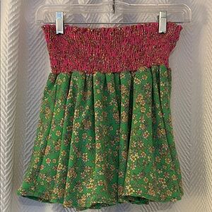 Karlie Pink and Green Floral Skort